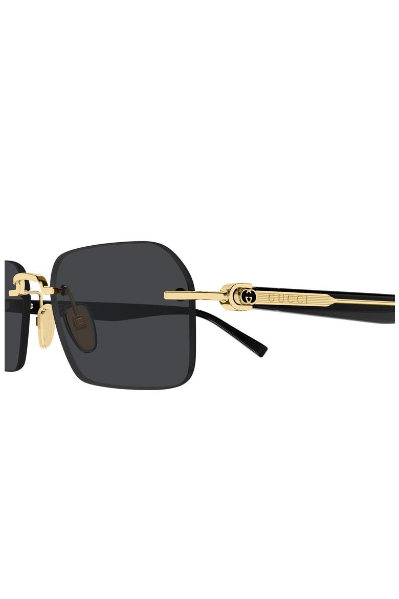 55mm Gradient Rectangular Sunglasses, Alternate, color, GOLD/ BLACK