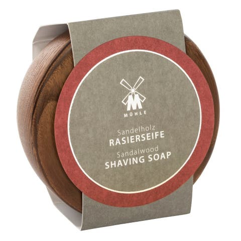 Sandalwood Shaving Soap in Steamed Ash Bowl