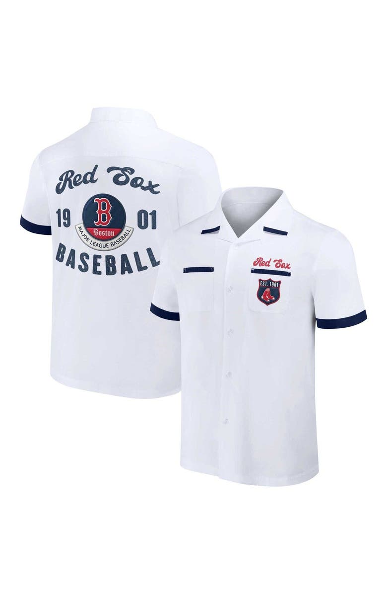 Darius Rucker Collection by Fanatics Men's Darius Rucker Collection by Fanatics  White Boston Red Sox Bowling Button-Up Shirt, Main, color, White