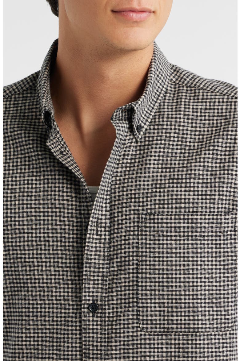 Konrad Microcheck Flannel Button-Down Shirt, Alternate, color, GARGOYLE