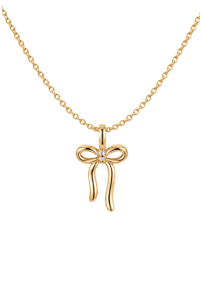 Bow Pendant Chain Necklace, Main, color, Gold Vermeil