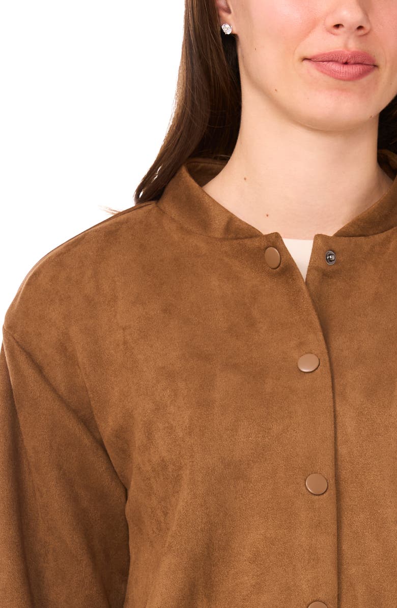 Faux Suede Bomber Jacket