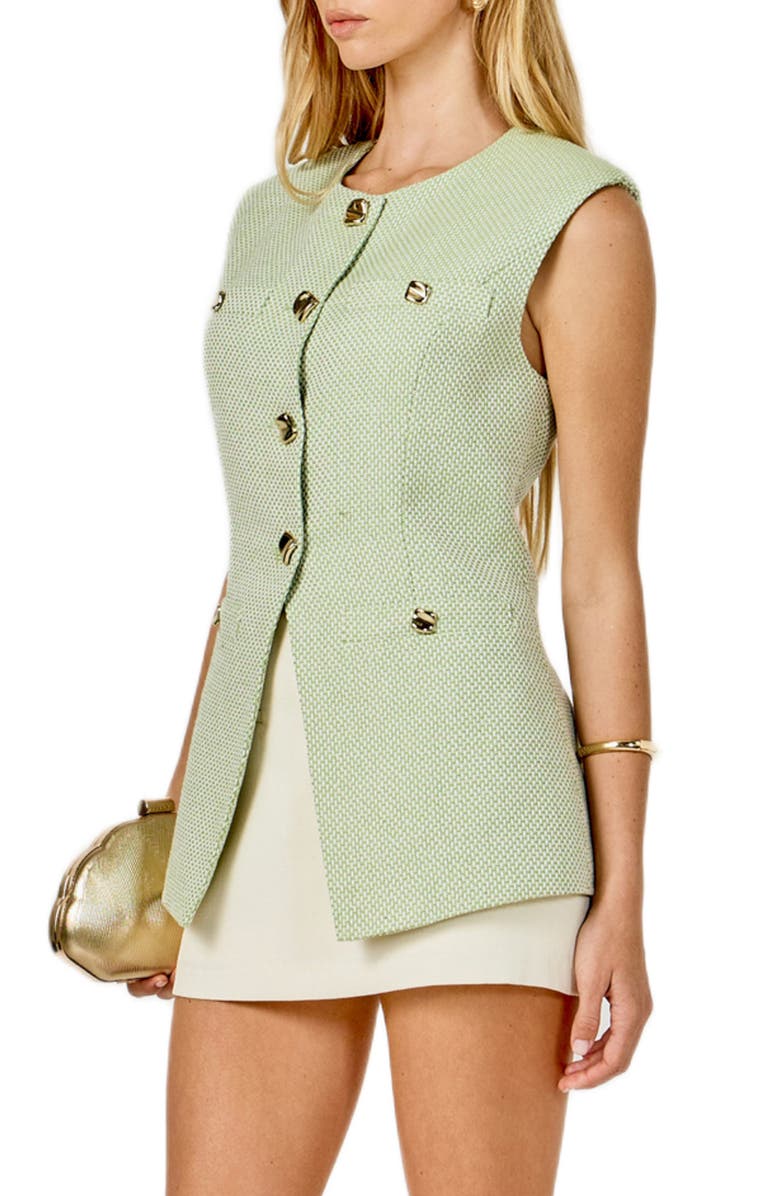 Endless Rose Tweed Vest, Alternate, color, Pistachio/ White