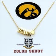 Color Shout University of Iowa Gold Heart Necklace