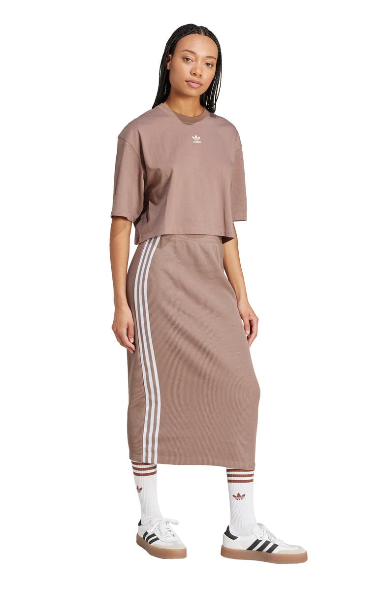 adidas Originals 3-Stripes Knit Midi Skirt, Alternate, color, 