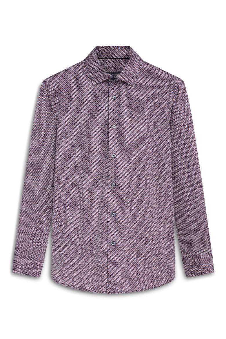 James OoohCotton® Coin Dot Print Button-Up Shirt, Alternate, color, PURPLE/ BURGUNDY