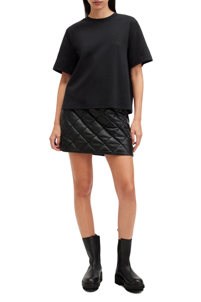 Lisa Cotton Crewneck T-Shirt, Alternate, color, BLACK