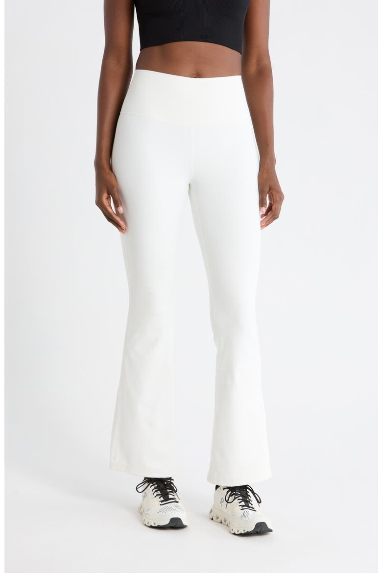 Felix Rib Everyday Flare Leggings, Main, color, WHITE DOVE