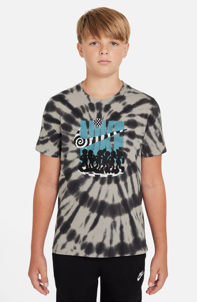 Nike Kids' Sportswear Tie Dye Graphic T-Shirt, Alternate, color, College Grey/ Anthracite
