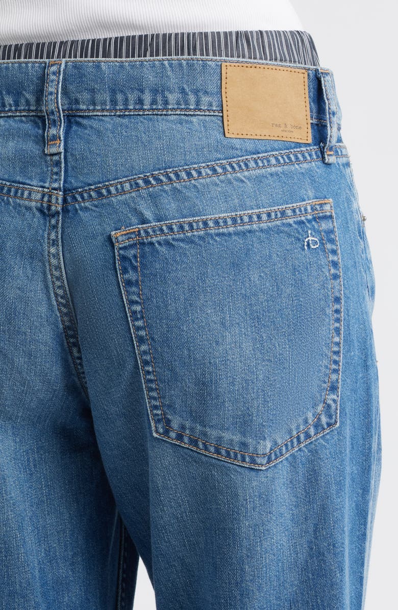 rag & bone Featherweight Saige Boxer Relaxed Straight Leg Jeans, Alternate, color, Miler Stripe