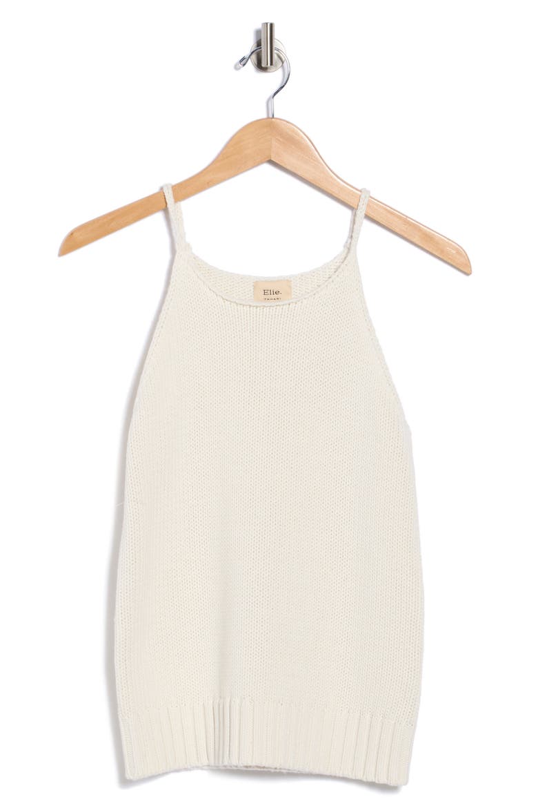 Halter Neck Sweater Tank, Alternate, color, BLANC