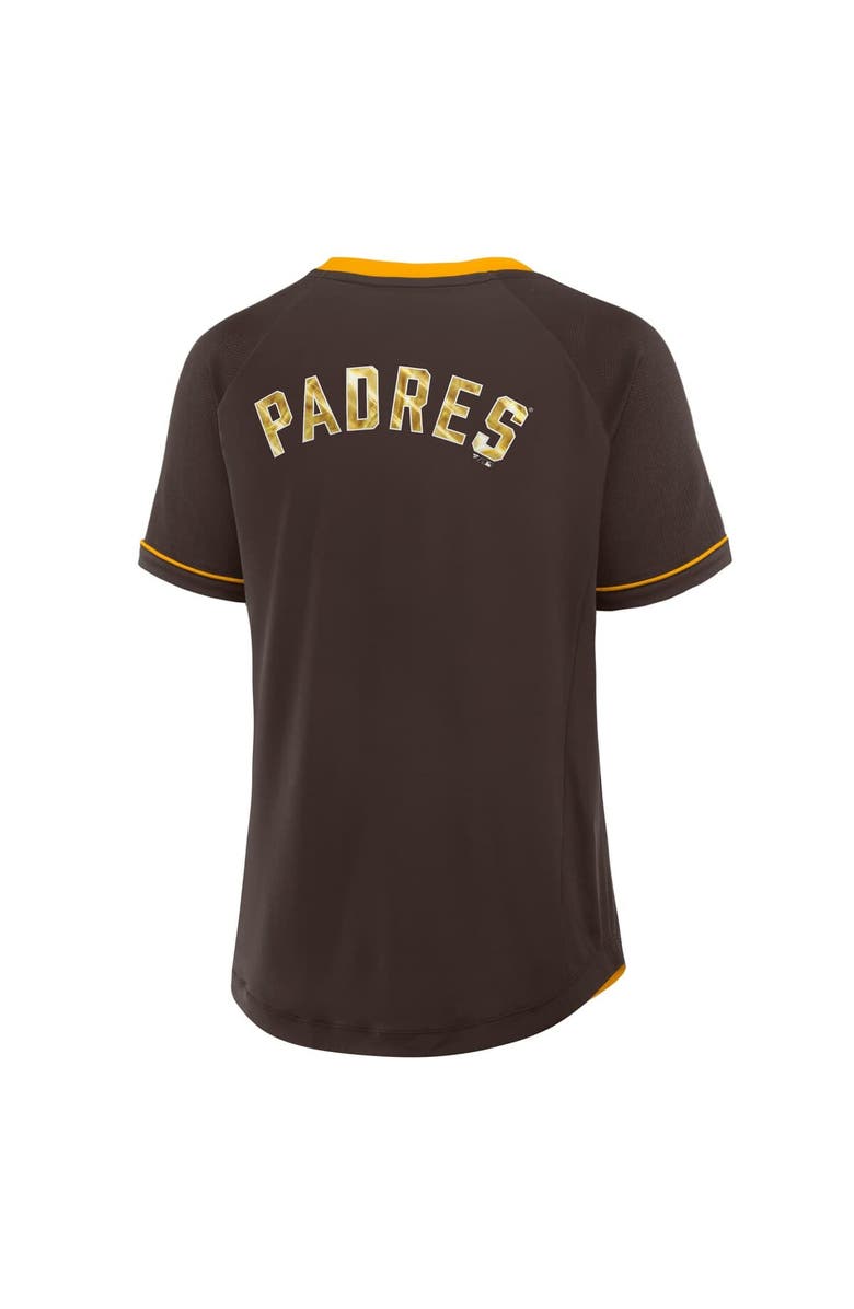 FANATICS Women's Fanatics Brown San Diego Padres League Diva Star Raglan V-Neck T-Shirt, Alternate, color, Brown