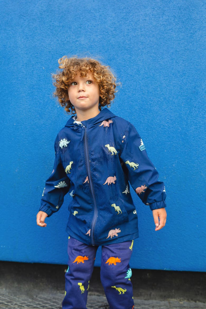 Color Changing Hooded Raincoat, Alternate, color, Blue
