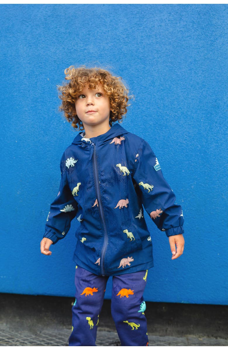 Holly and Beau Color Changing Hooded Raincoat, Alternate, color, Blue