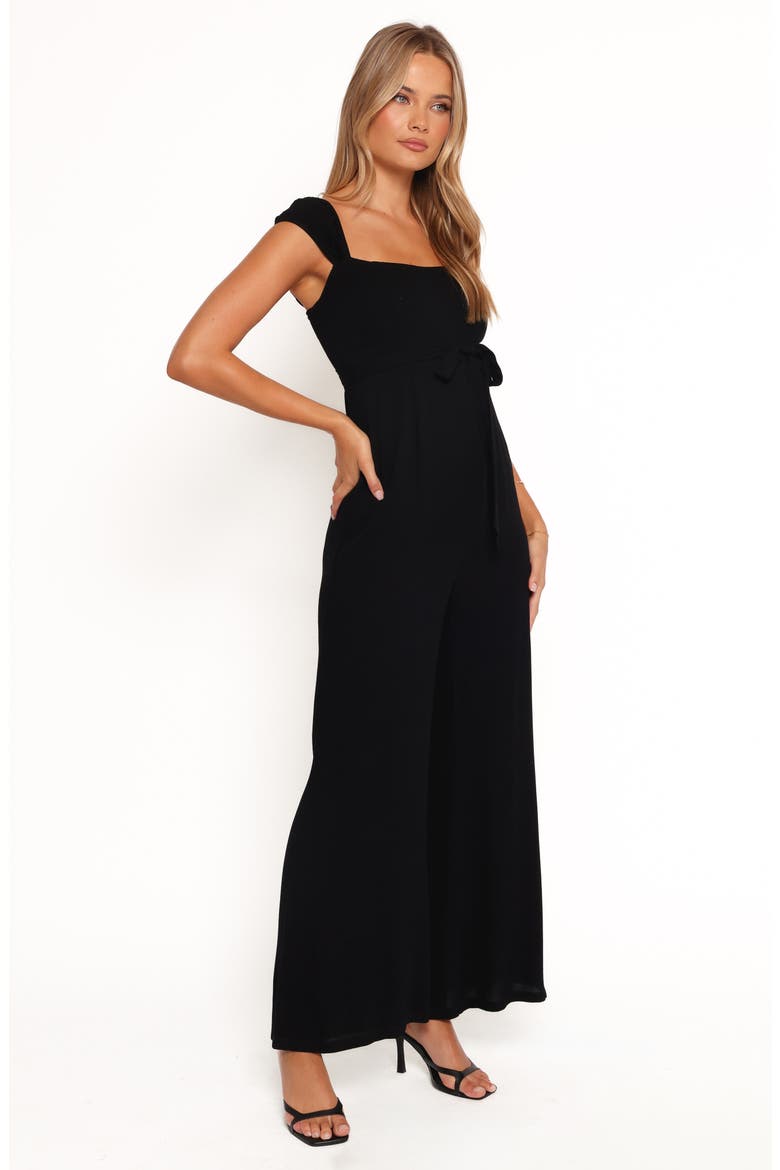 Crosby Cap Sleeve Jumpsuit, Alternate, color, BLACK