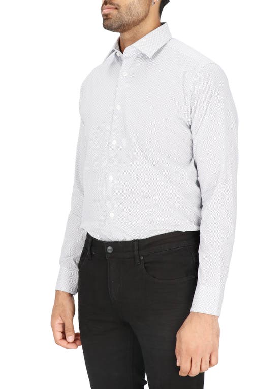 Scotch & Soda Dot Print Modern Fit Dress Shirt In White