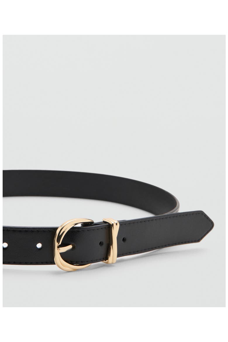 Oval Buckle Faux Leather Belt, Alternate, color, BLACK