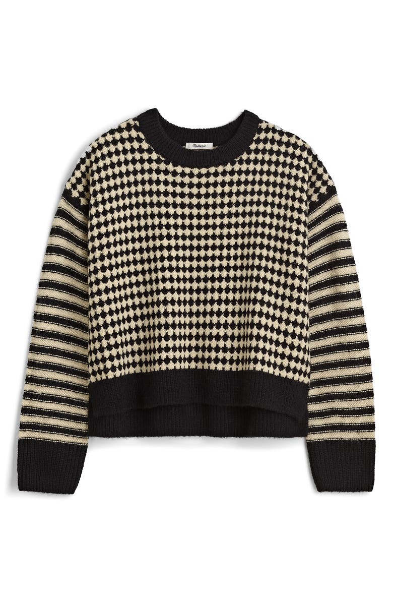 Madewell Mixed Stripe Raglan Pullover Sweater, Alternate, color,