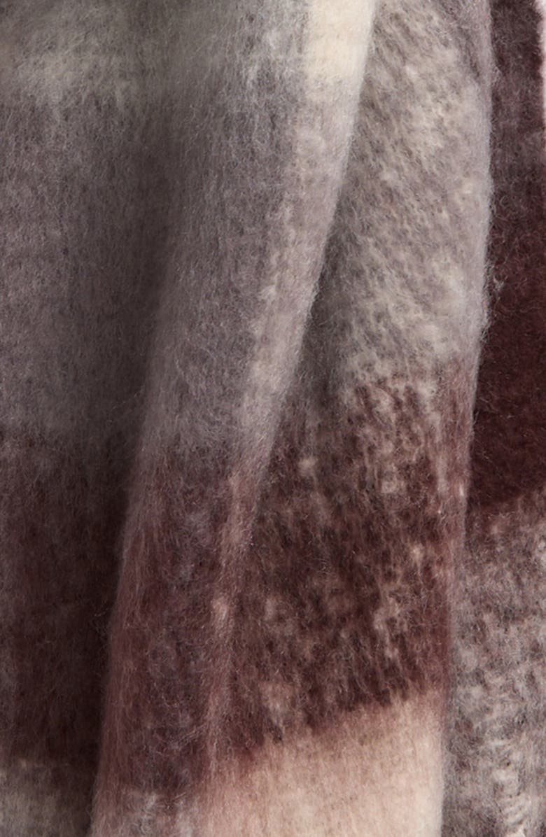 BP. Fringe Blanket Scarf, Alternate, color, Brown Plaid