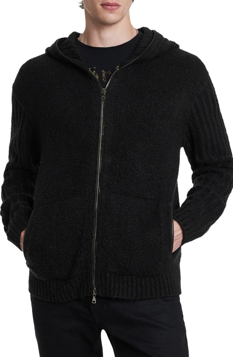 John Varvatos Catherine Hooded Cashmere Zip Cardigan, Alternate, color, 