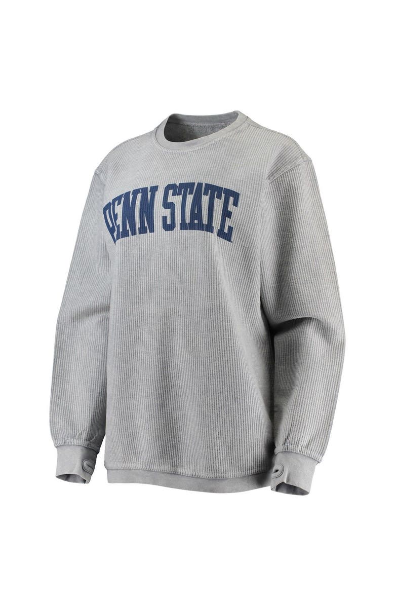 PRESSBOX Women's Pressbox Gray Penn State Nittany Lions Comfy Cord Vintage Wash Basic Arch Pullover Sweatshirt, Alternate, color, Gray