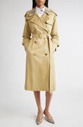 Burberry Castleford Check Collar Water Resistant Gabardine Trench Coat