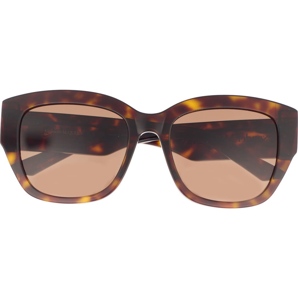 McQueen 55mm Square Sunglasses in Havana Havana Brown at Nordstrom Rack