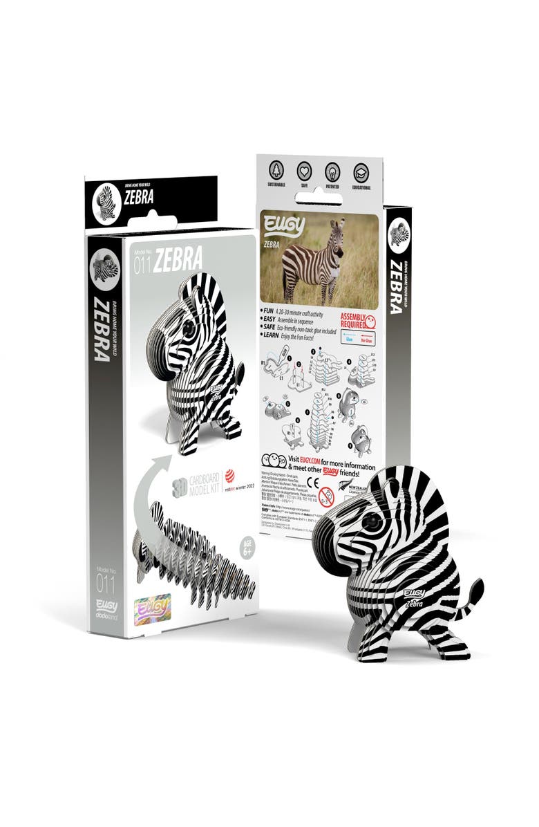 Eugy Puzzles Zebra 3D Puzzle, Main, color, NO COLOR