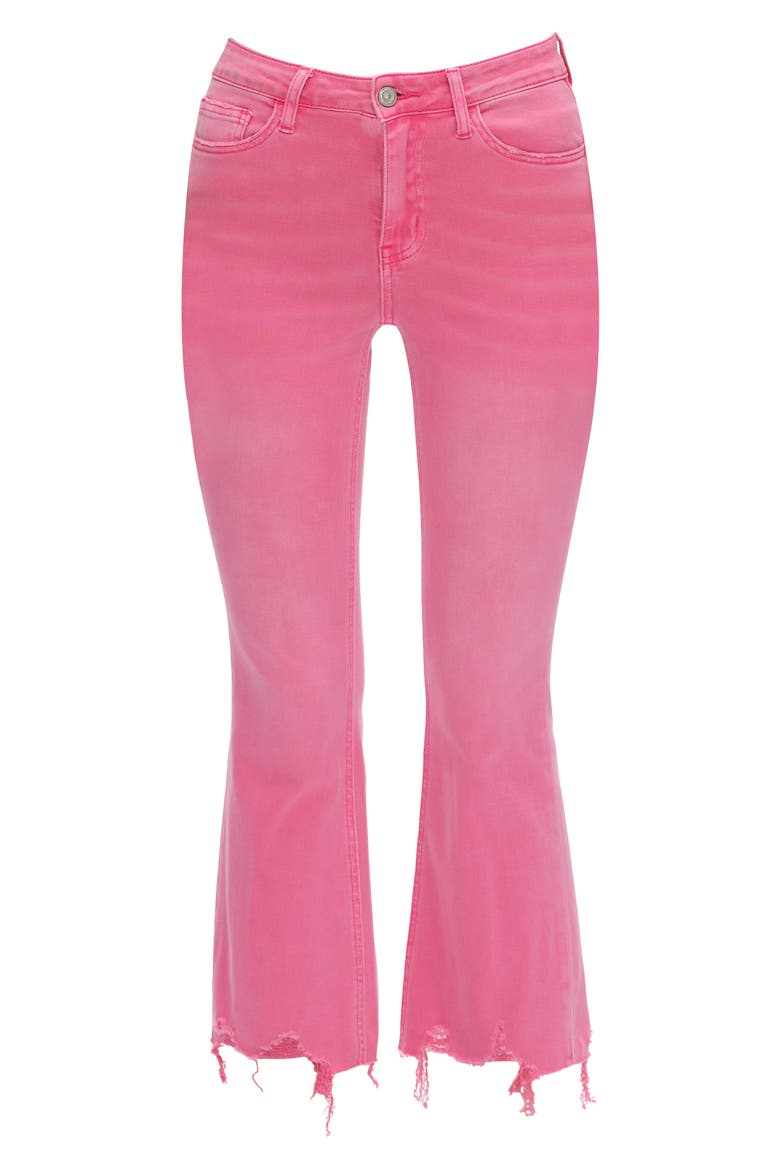 Fray Hem Crop Flare Jeans, Alternate, color, RAZ