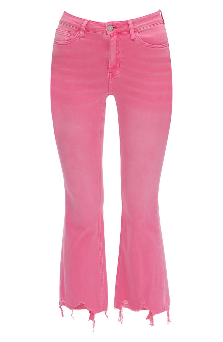 Bayeas Fray Hem Crop Flare Jeans, Alternate, color, Raz