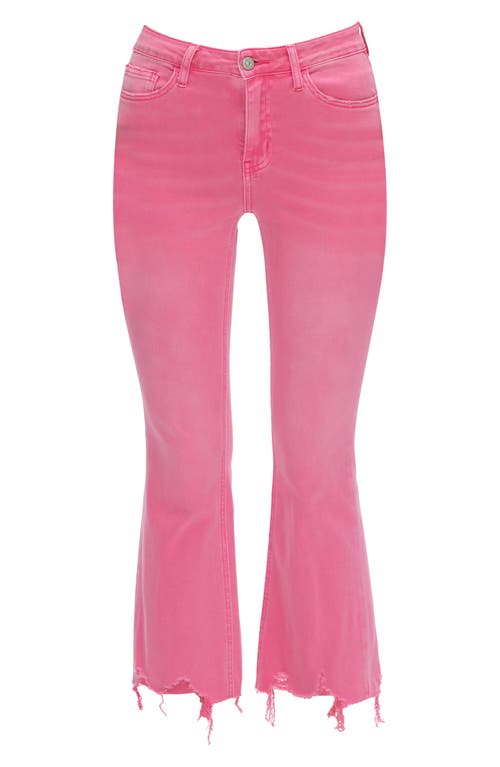 Bayeas Fray Hem Crop Flare Jeans In Pink