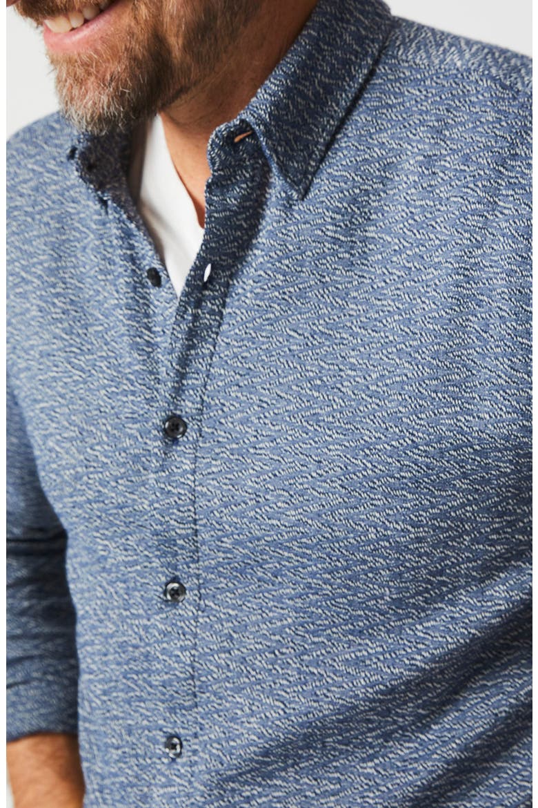 Wilson Zigzag Jacquard Button-Up Shirt, Alternate, color, CHAMBRAY BLUE