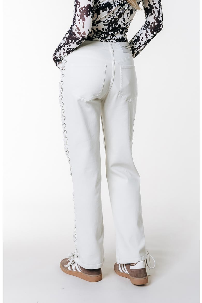 Jones Braided Straight Leg Denim Pants, Alternate, color, White