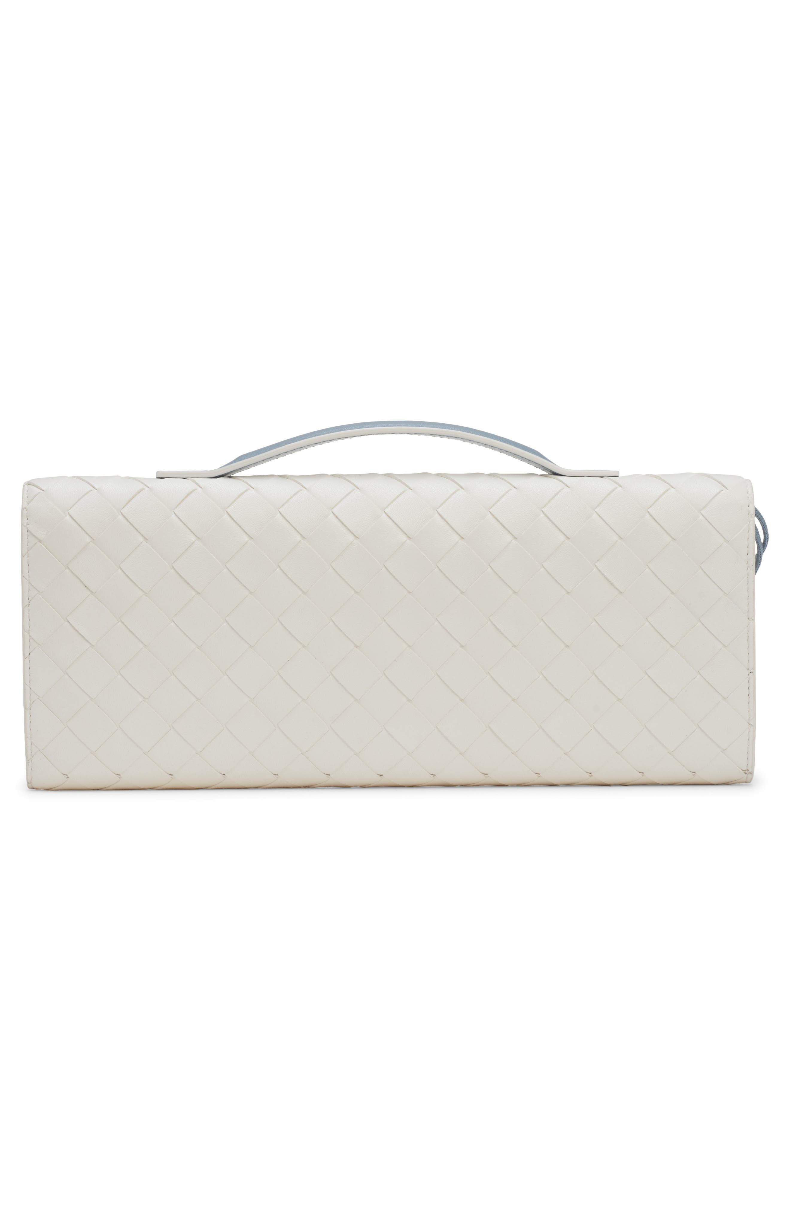 Bottega Veneta Andiamo Intrecciato Leather Clutch, Alternate, color, 9555 Alabaster-Mine-Mb-Al
