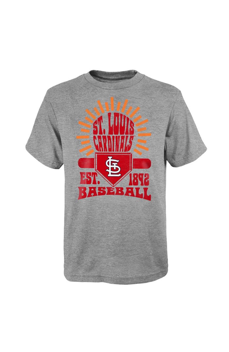 Outerstuff Youth Gray St. Louis Cardinals Sun Burst T-Shirt, Main, color, Gray