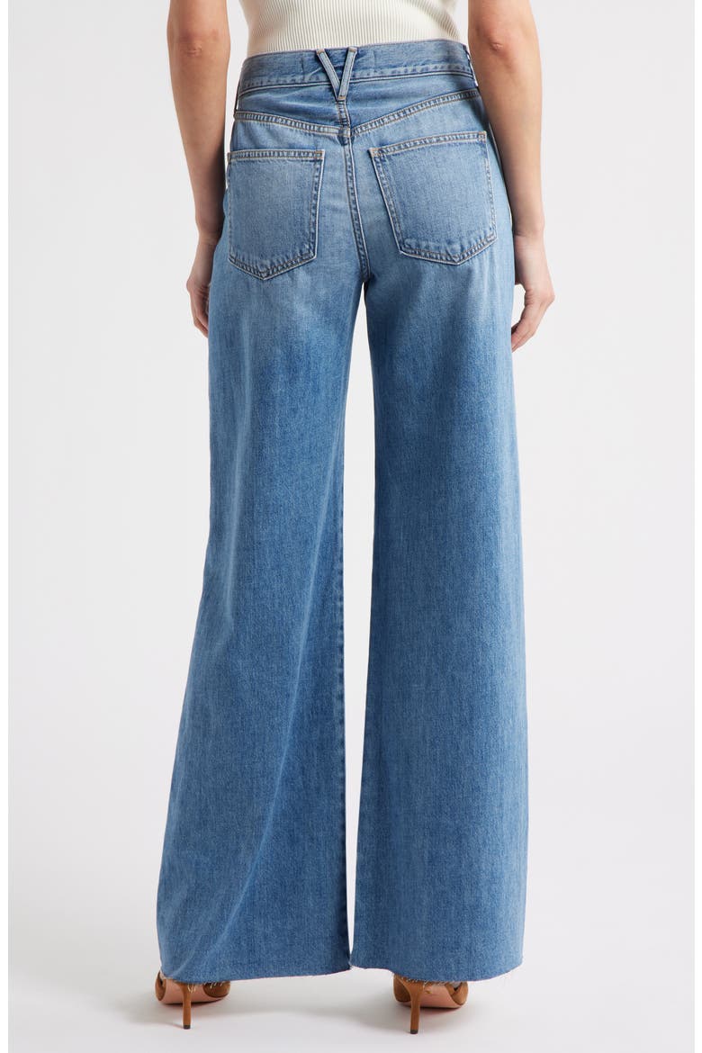 Kasey Raw Hem Mid Rise Wide Leg Jeans, Alternate, color, DUSTED GLARE