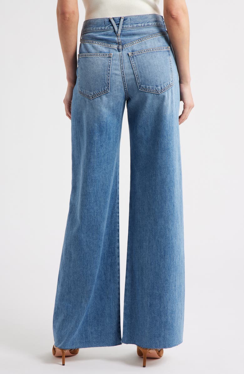 Veronica Beard Kasey Raw Hem Mid Rise Wide Leg Jeans, Alternate, color, Dusted Glare