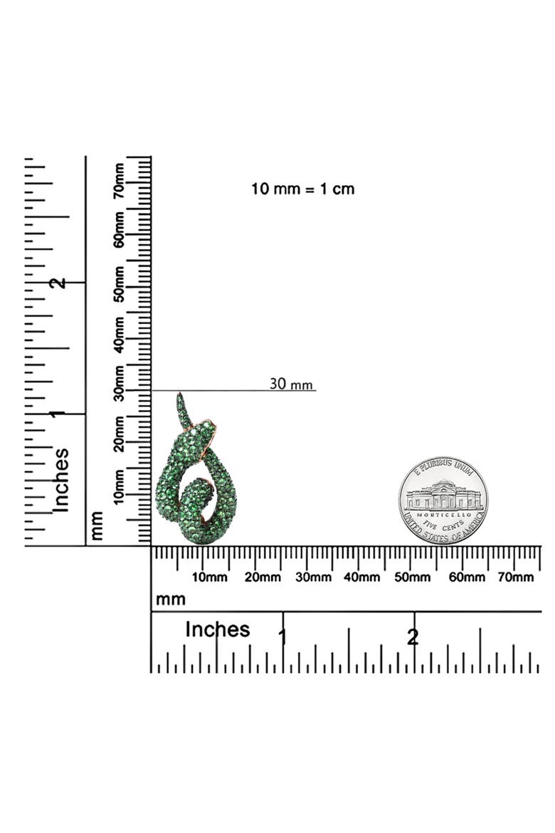 18K Gold Tsavorite Gemstone Spiral Snake Design Pendant Necklace, Alternate, color, Pink