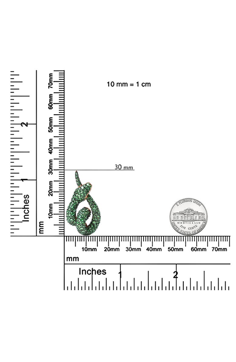 Haus of Brilliance 18K Gold Tsavorite Gemstone Spiral Snake Design Pendant Necklace, Alternate, color, Pink