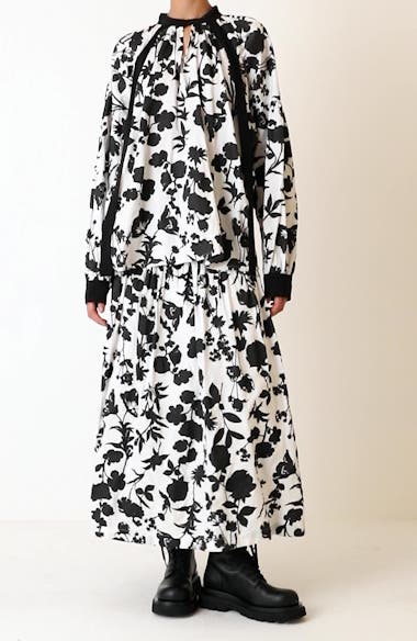 Max Mara Gaetana Floral Print Cotton & Silk Top | Nordstrom