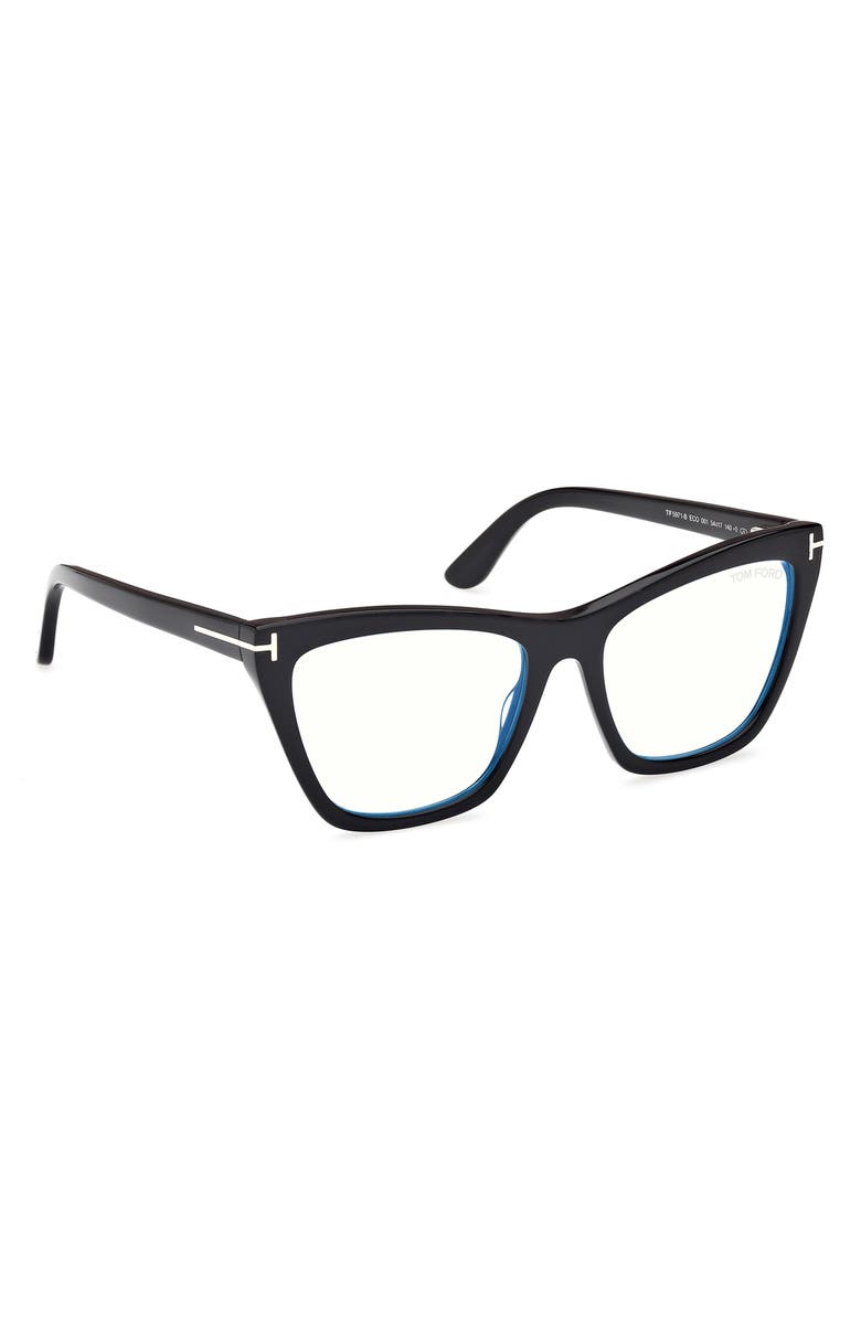 TOM FORD 54mm Cat Eye Blue Light Blocking Optical Glasses, Alternate, color,