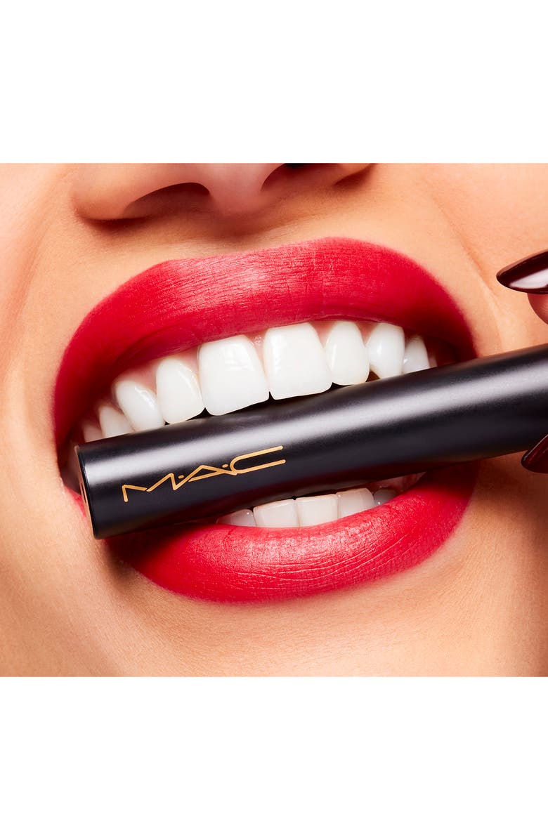 MAC Cosmetics Powder Kiss Velvet Blur Slim Moisturizing Matte Lipstick, Alternate, color, Ruby New