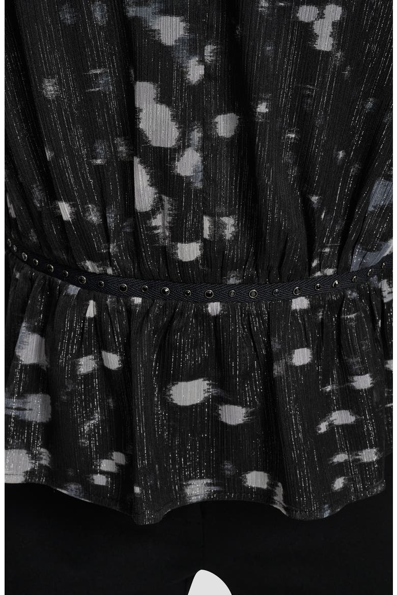 Shine Crinkle Chiffon Peplum Top, Alternate, color, REFLECTED LIGHTS