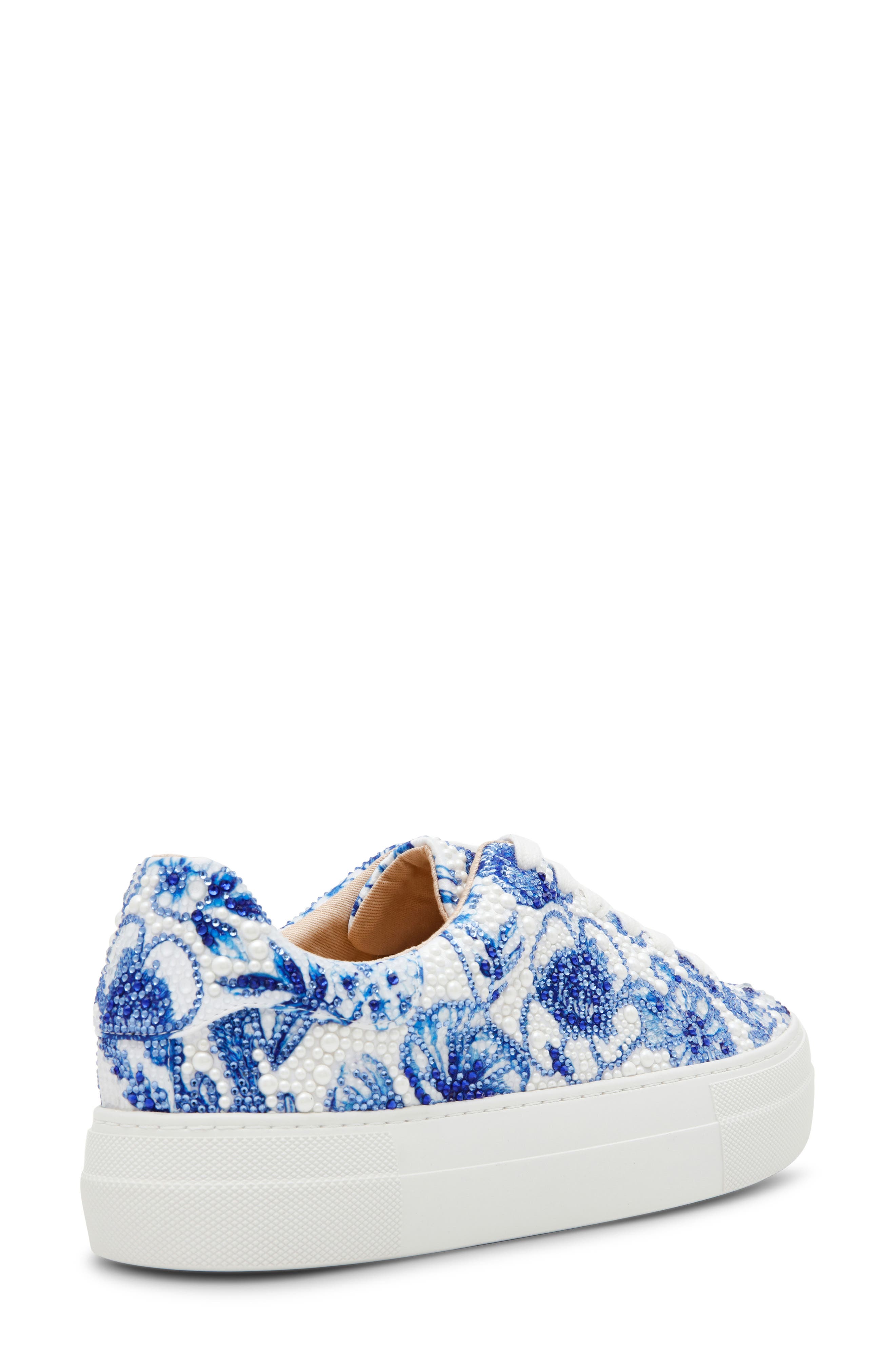 Zoe Platform Sneaker, Alternate, color, WHITE/ BLUE FLORAL