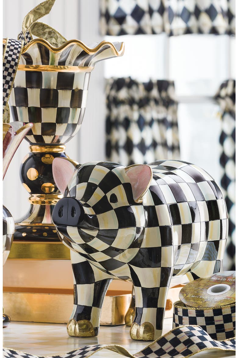 Courtly Check Figurine, Alternate, color, BLACK/ WHITE