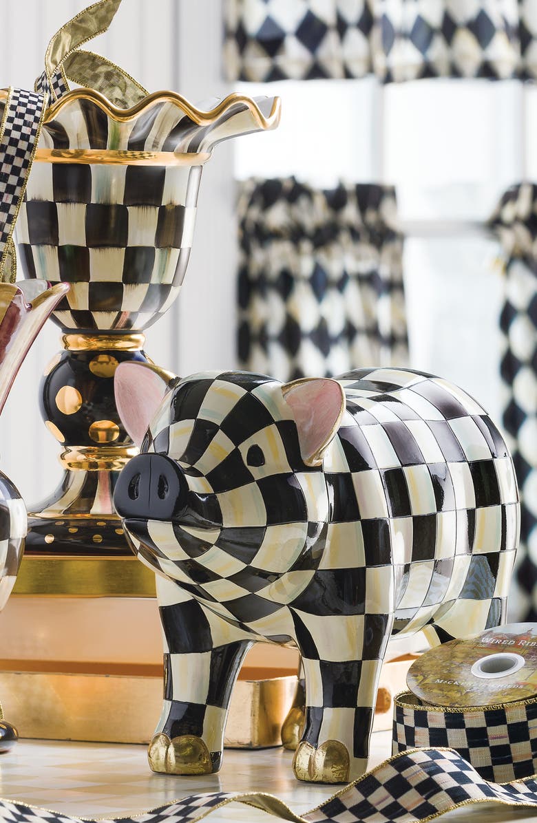 MACKENZIE CHILDS Courtly Check Figurine, Alternate, color, Black/ White
