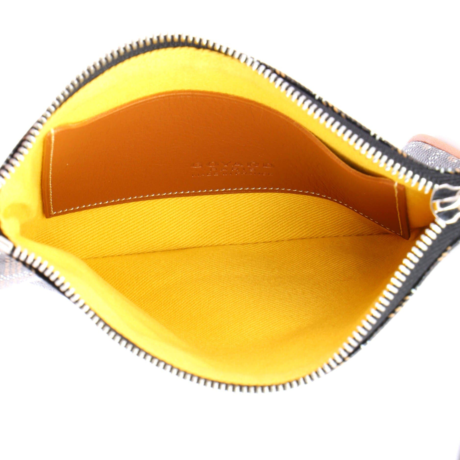 Pre-Owned Goyard Senat Zip Pouch Coated Canvas Mini, Alternate, color, Brown