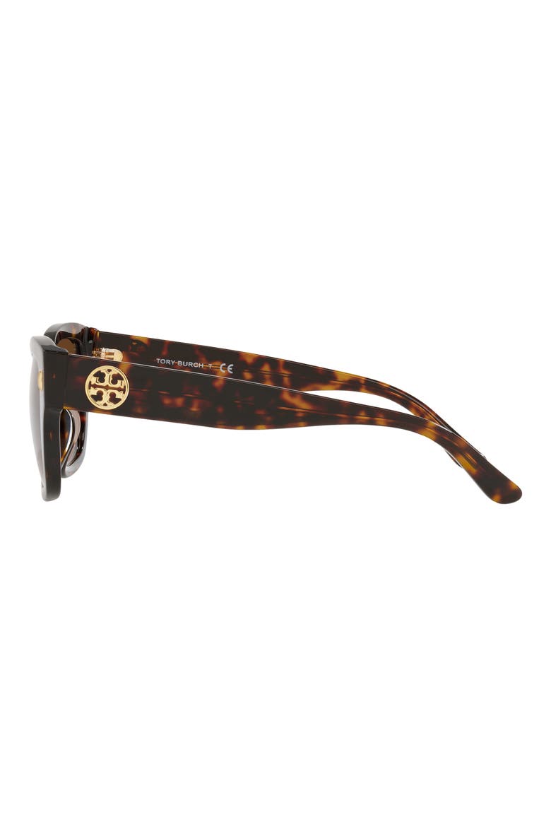 53mm Gradient Rectangular Sunglasses, Alternate, color, DARK TORT