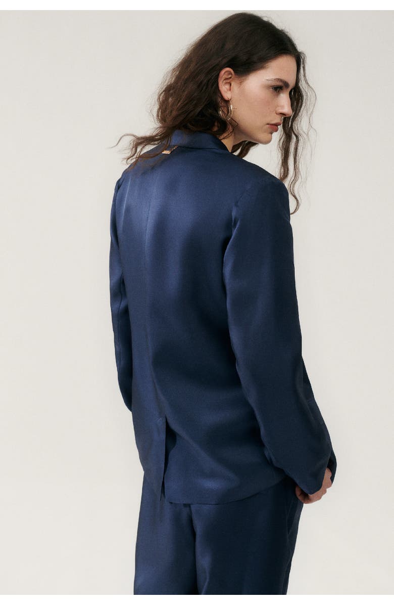 SILK LAUNDRY TWILL MIAMI BLAZER MIDNIGHT, Alternate, color, Midnight