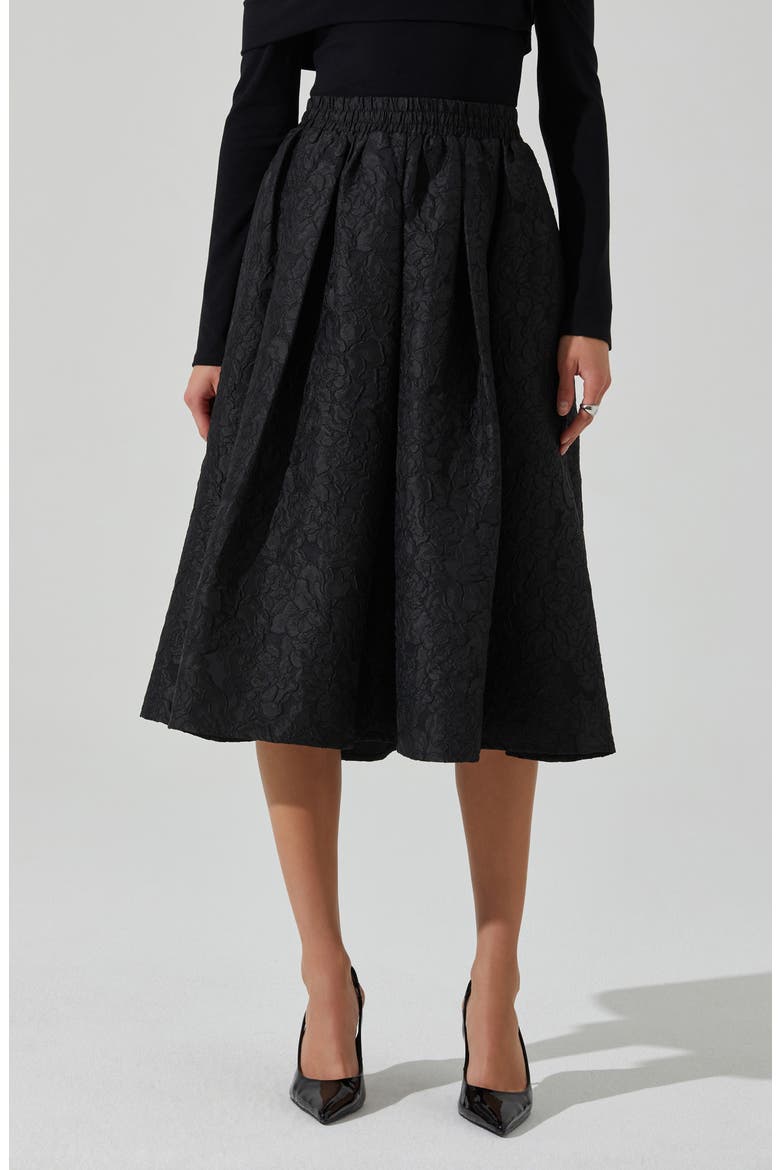 Andolina Jacquard Flare Skirt, Main, color, BLACK
